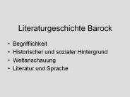 Literaturgeschichte Barock