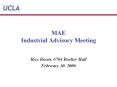 MAE Industrial Advisory Meeting PowerPoint PPT Presentation