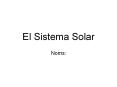 El Sistema Solar PowerPoint PPT Presentation