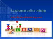 Best Loadrunner online training certification classes at India, Canada