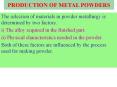 PRODUCTION OF METAL POWDERS PowerPoint PPT Presentation