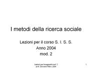 I metodi della ricerca sociale