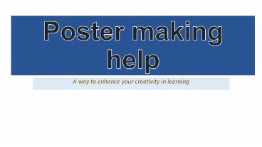 Poster making help