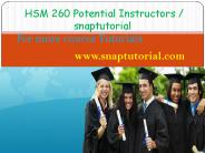HSM 260 Proactive Tutors/snaptutorial.com