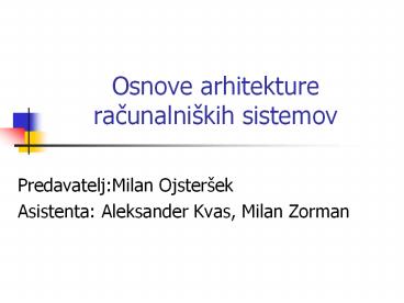 Osnove arhitekture racunalni