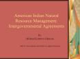 American Indian Natural Resource Management: Intergovernmental Agreements PowerPoint PPT Presentation