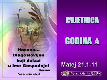 CVJETNICA A MISA U 10 SATI