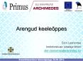 Arengud keele PowerPoint PPT Presentation