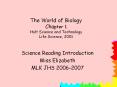 The World of Biology Chapter 1 Holt Science and Technology Life Science, 2001 PowerPoint PPT Presentation