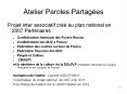 Atelier Paroles Partag PowerPoint PPT Presentation