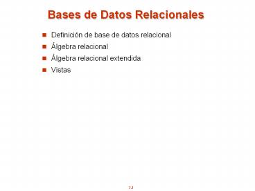 Bases de Datos Relacionales