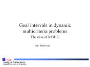 Goal intervals in dynamic multicriteria problems