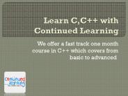 Learn C,C++ with Continued Learning