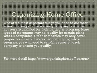 organizing home office