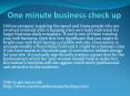 one minute business check up PowerPoint PPT Presentation