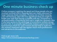 one minute business check up