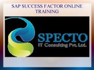 SAP SUCESS FACTOR ONLINE TRAINING IN CANADA