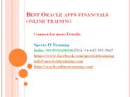 oracle apps financials online training From Specto