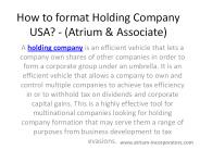 How to format Holding Company USA?