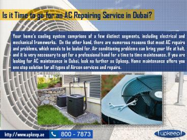 Best and Inexpensive AC Repairing Service in Dubai