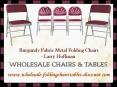 Burgundy Fabric Metal Folding Chairs - Larry Hoffman