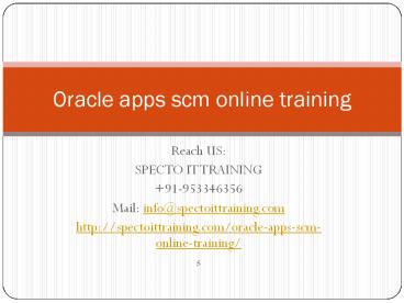Oracle apps scm training |Online & corporate training