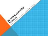 Personal statement mistakes