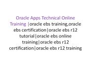 Oracle apps online training |Apps Technical online training
