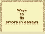 Ways to fix errors in essays