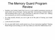 The Memory Guard Program Review