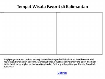 Tempat Wisata Favorit di Kalimantan