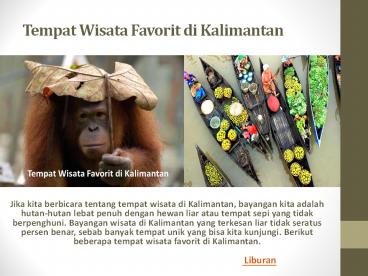 Tempat wisata favorit di Kalimantan (1)