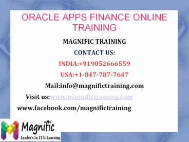 Orcle Apps finance ONline Training in Canada