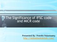 IFSC code and MICR code Significance
