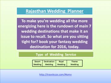 Rajasthan Wedding Planner