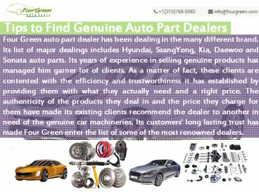 Tips to Find Kia Auto Part Dealer Online