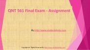 QNT 561 Final Exam Latest Assignment