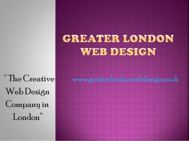 Creative Webdesign company in London