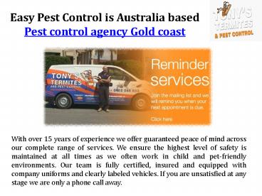 Pest control service gold coast