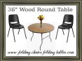 36" Wood Round Table - Folding Chairs Tables Larry