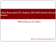 China Photovoltaic (PV) Industry 2015-2019 [Market Research Report] PowerPoint PPT Presentation