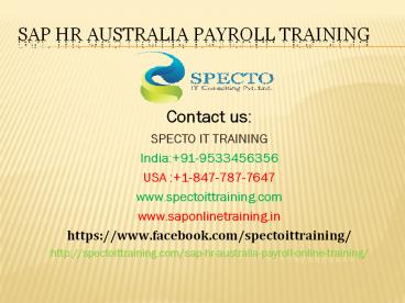 sap hr australia payroll online training in canada