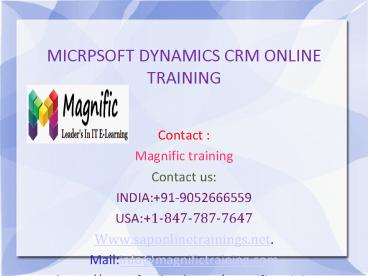 Microsoft Dynamics CRM Online Training in USA,UK