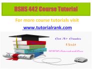 BSHS 442 Potential Instructors / tutorialrank.com