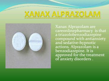   XANAX ALPRAZOLAM