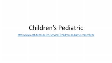 Pediatric Surgeons Dubai