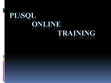 best plsql online training in us | best plsql online training in uk