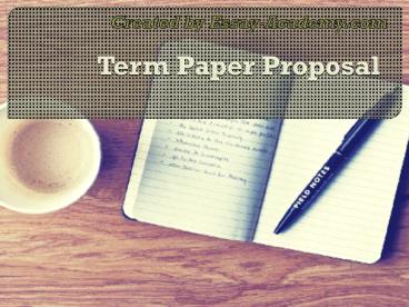 Term paper proposal