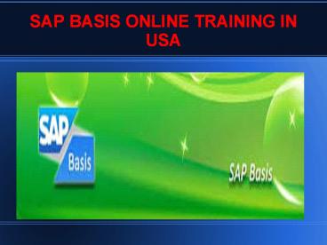 sap basis online training in usa