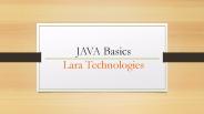 Java Basics by Lara Technologies